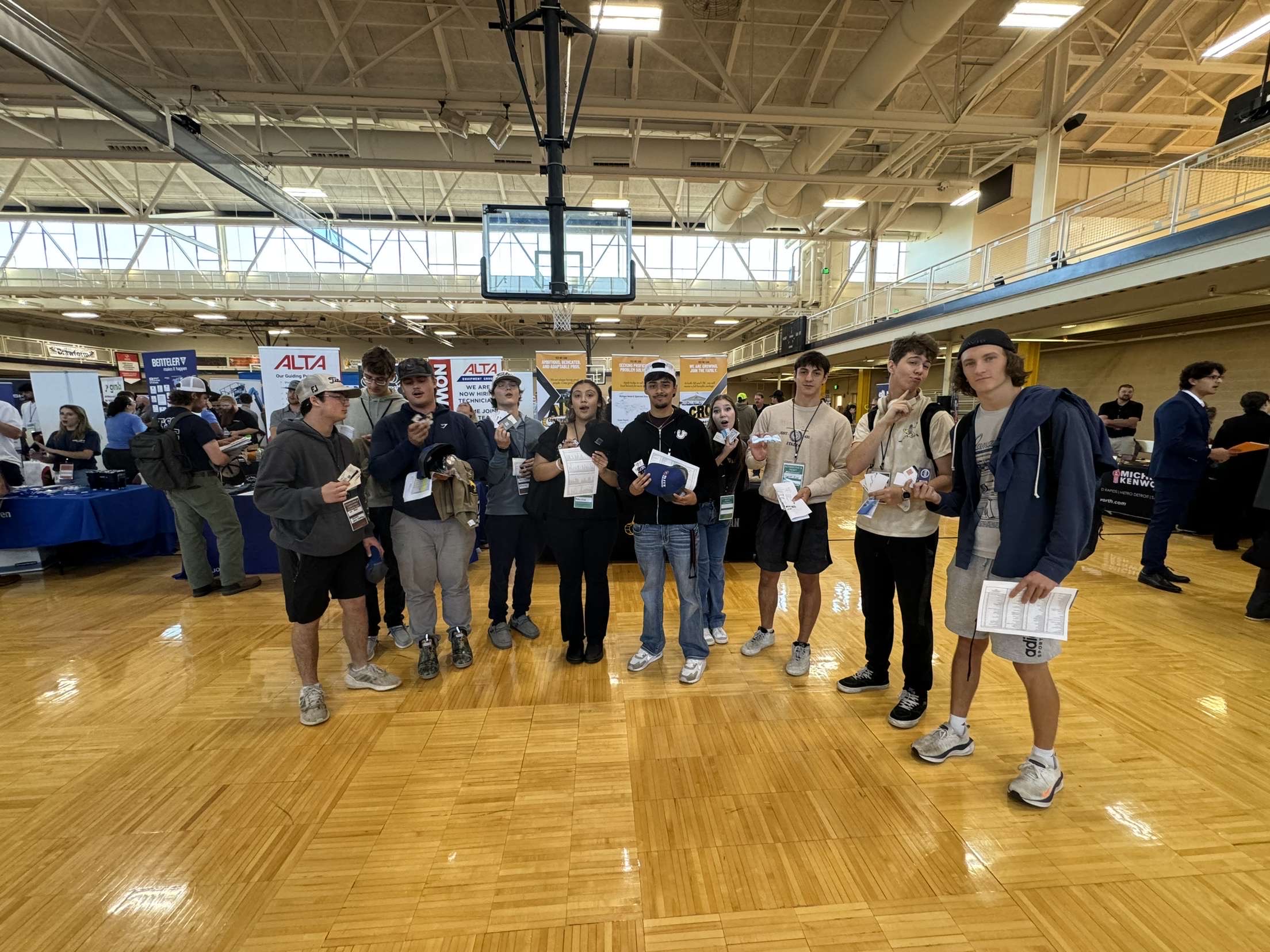 Group of students at a career fair